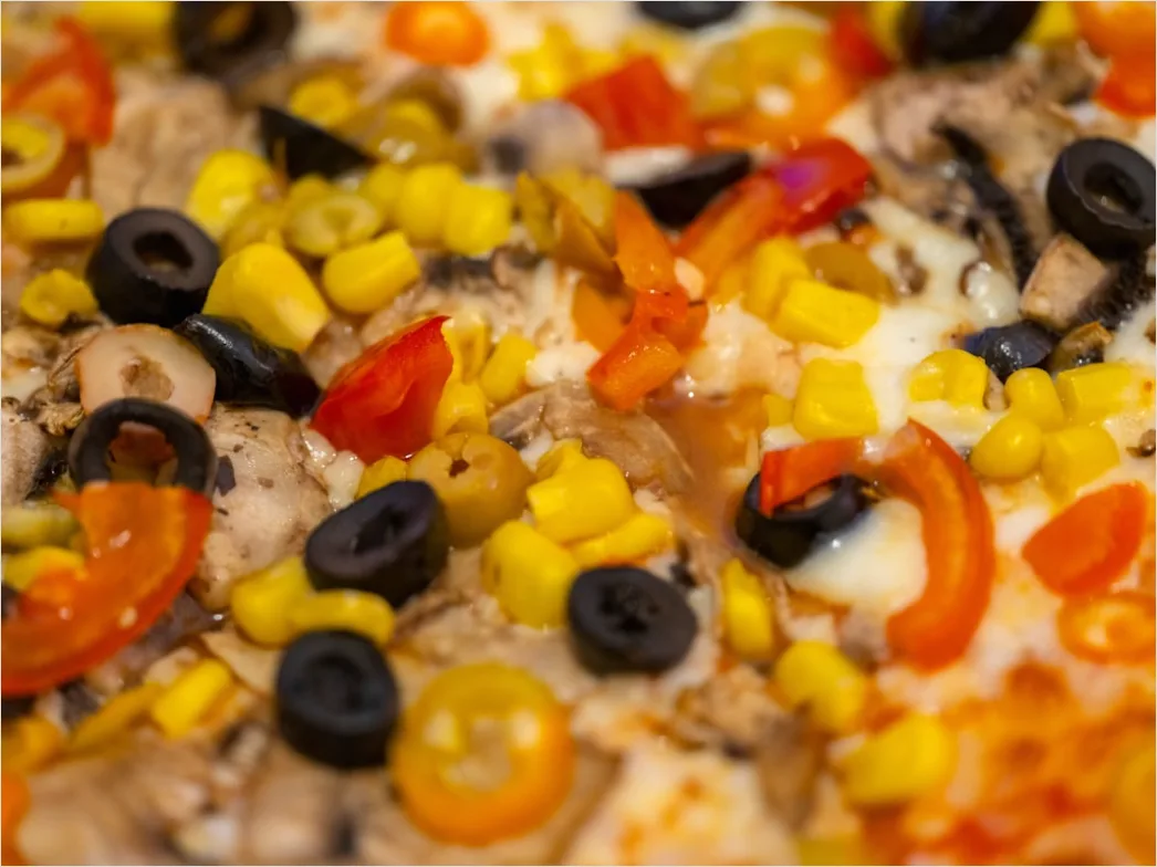 Detail Vegane Pizza Gemüse Nahaufnahme Number 2