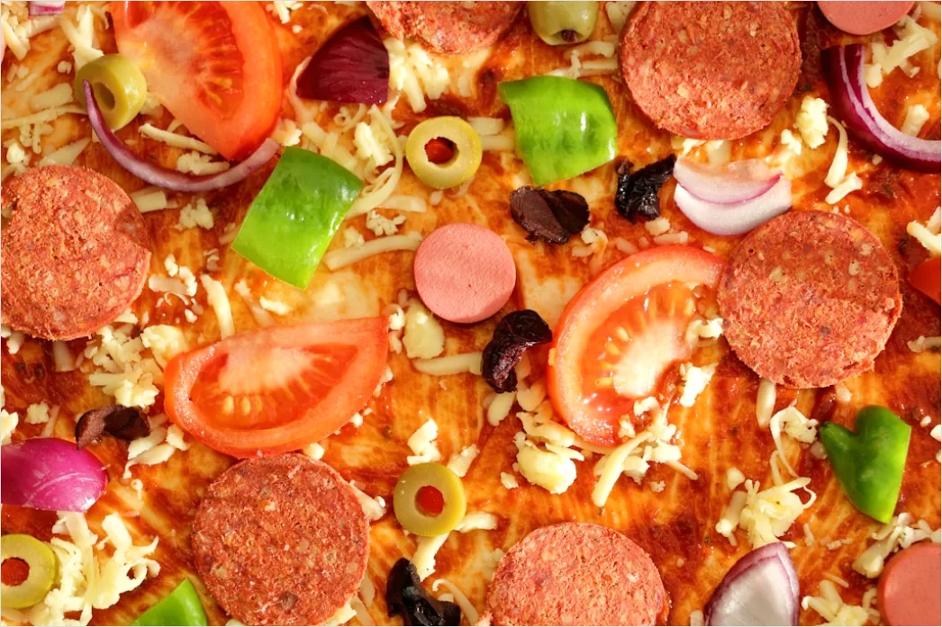 Detail Vegane Pizza Gemüse Nahaufnahme Number 13