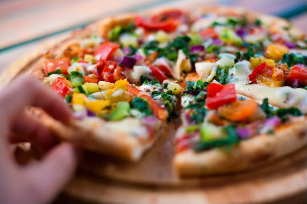 Detail Vegane Pizza Gemüse Nahaufnahme Number 15