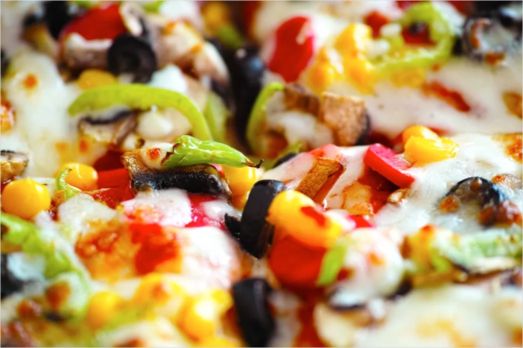 Detail Vegane Pizza Gemüse Nahaufnahme Number 3