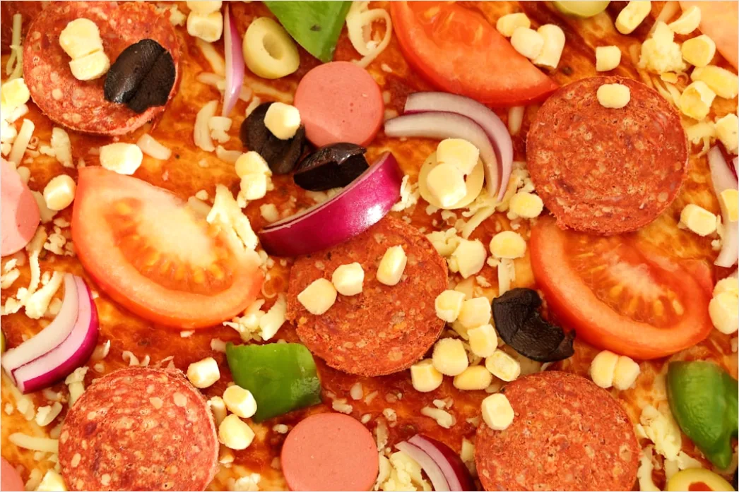 Detail Vegane Pizza Gemüse Nahaufnahme Number 8