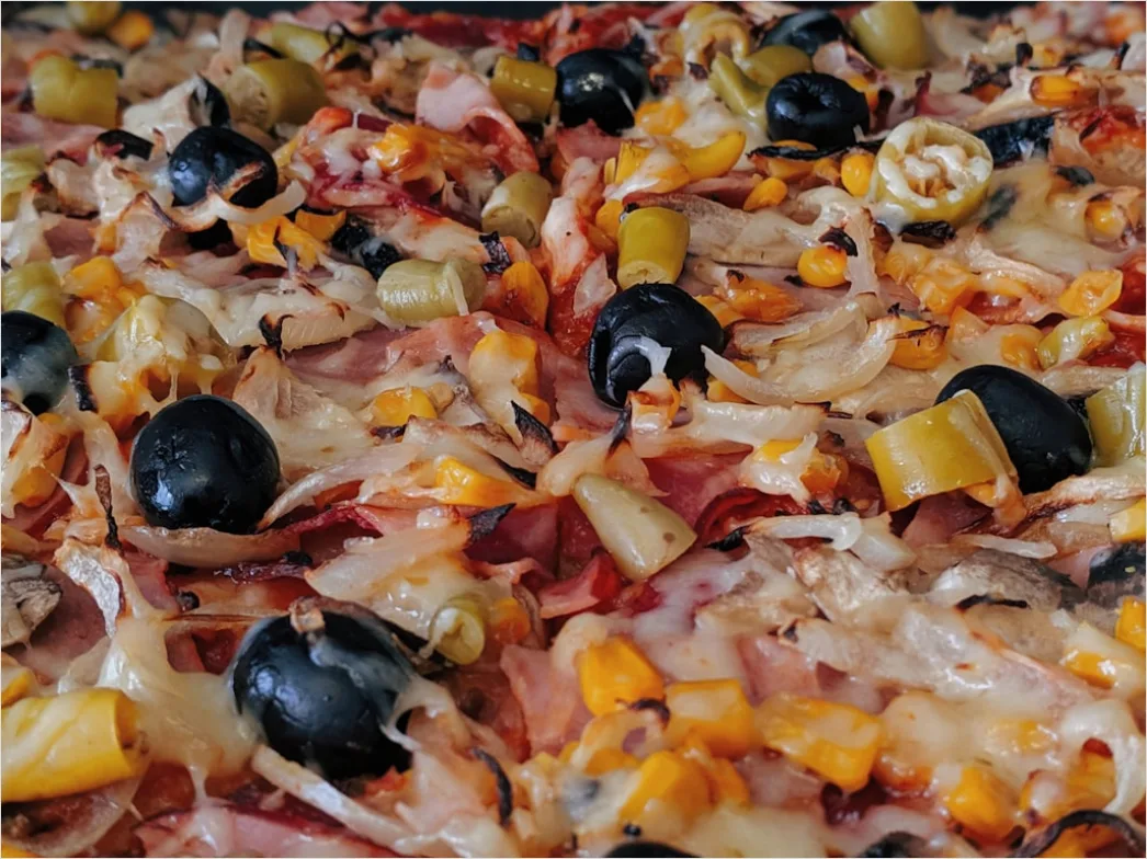 Detail Vegane Pizza Gemüse Nahaufnahme Number 9