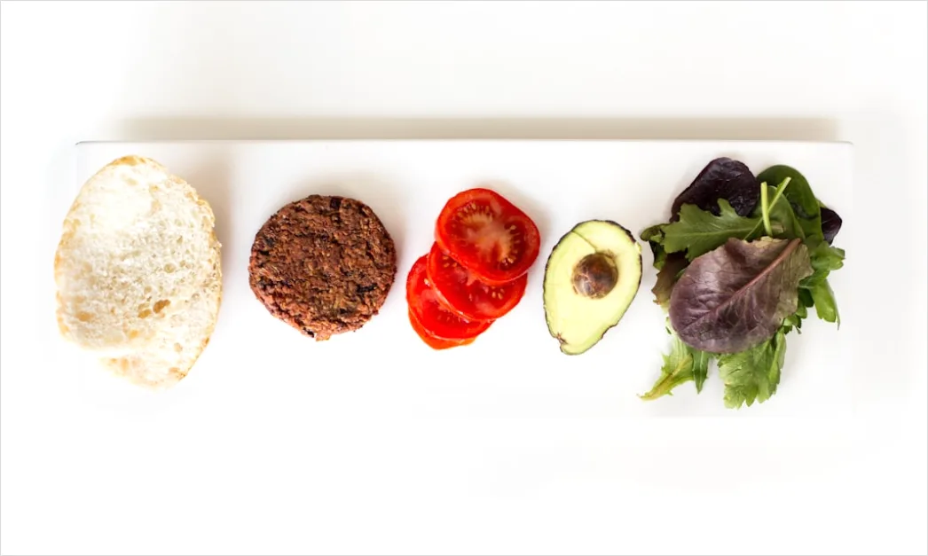 Detail Veganer Burger Nahaufnahme Querschnitt Number 16