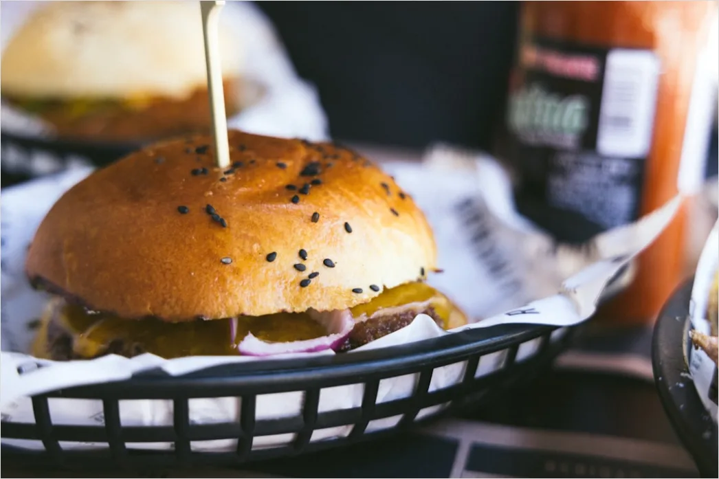 Detail Veganer Burger Nahaufnahme Querschnitt Number 17