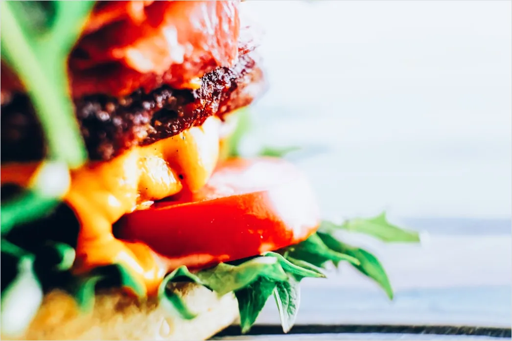 Detail Veganer Burger Nahaufnahme Querschnitt Number 4