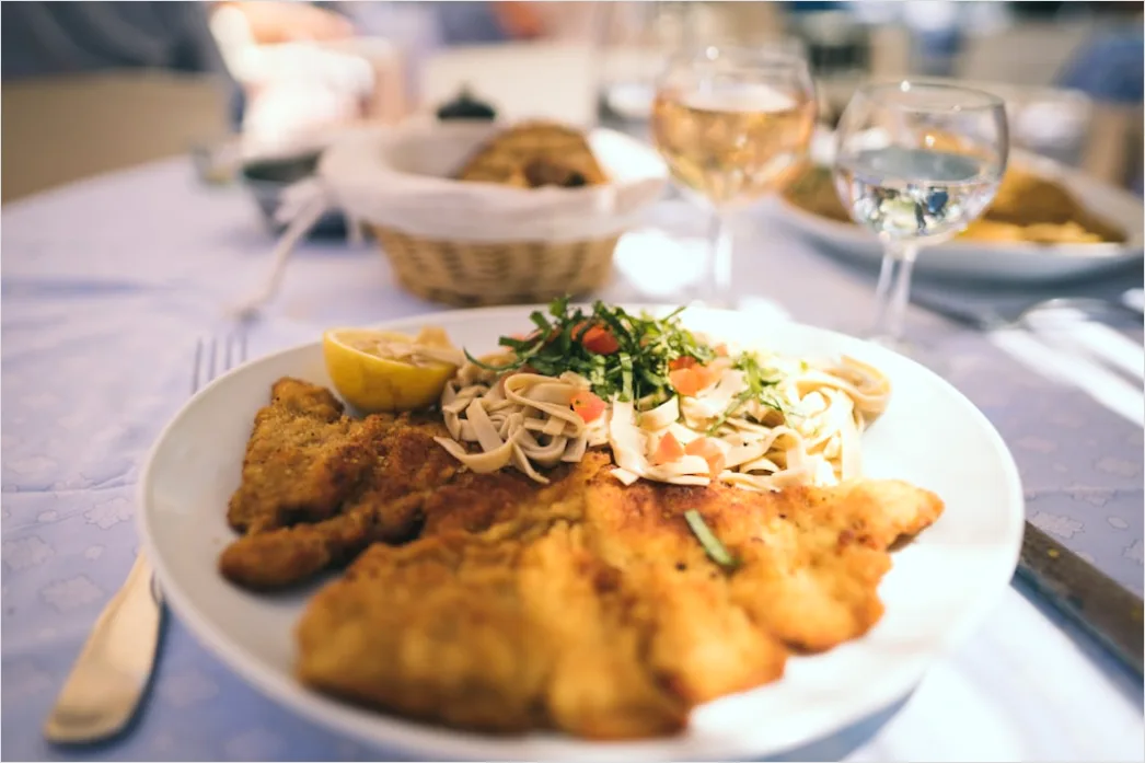 Veganes Schnitzel Teller Nahaufnahme 41eb