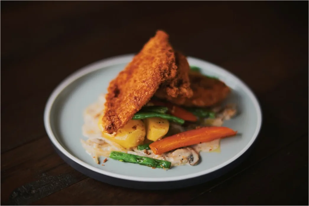 Detail Veganes Schnitzel Teller Nahaufnahme Number 20