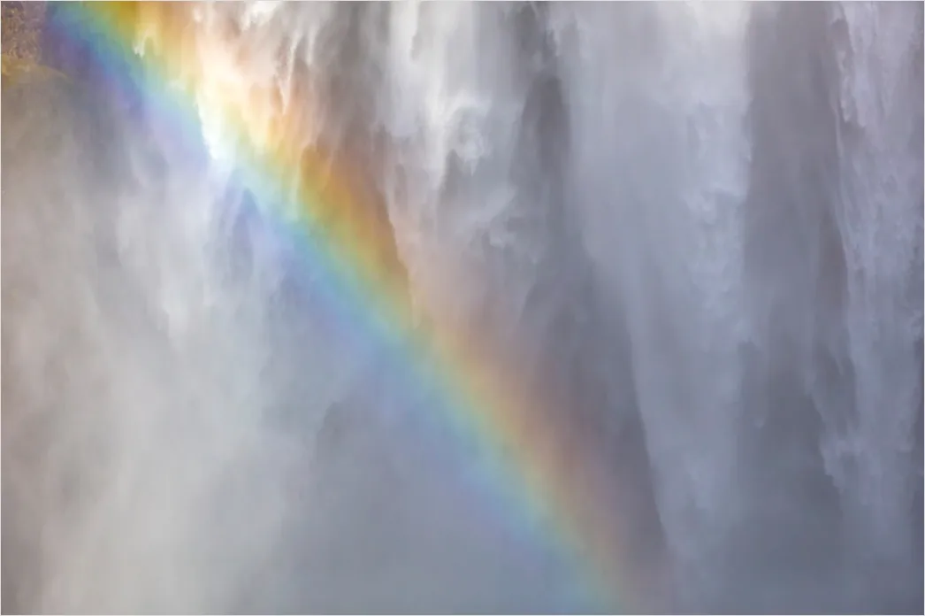 Wasserfall Regenbogen Sonnenlicht Nahaufnahme 7894