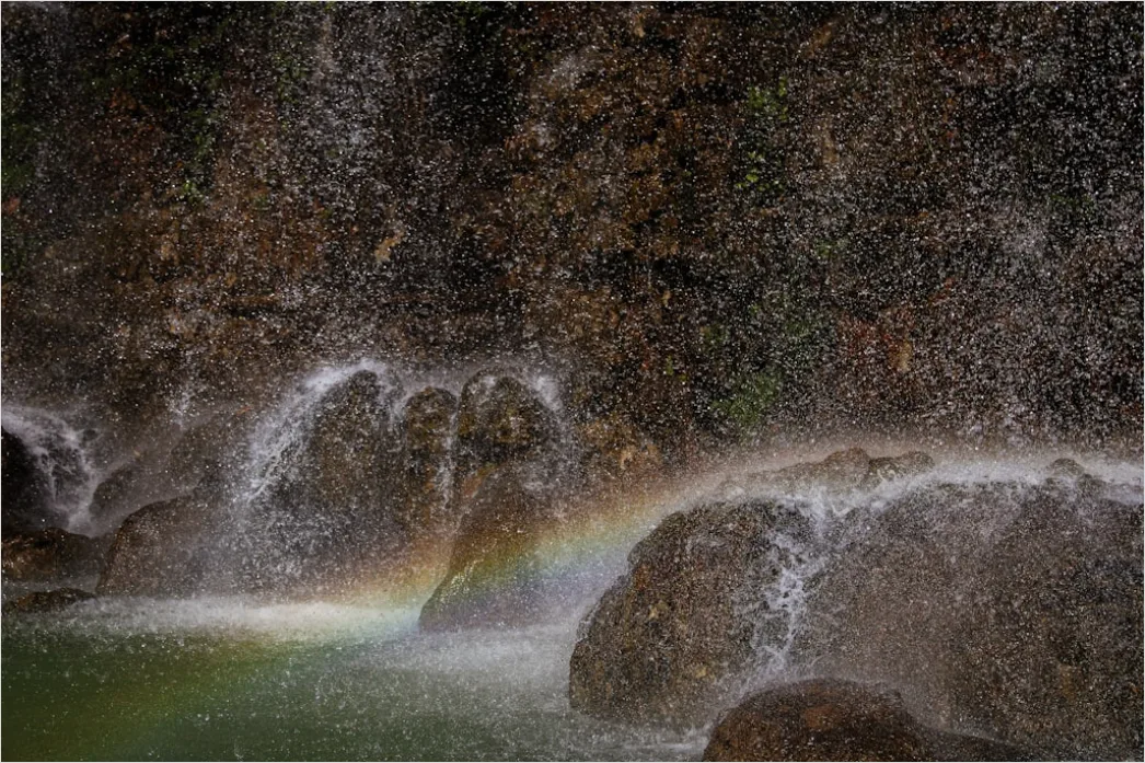 Detail Wasserfall Regenbogen Sonnenlicht Nahaufnahme Number 15