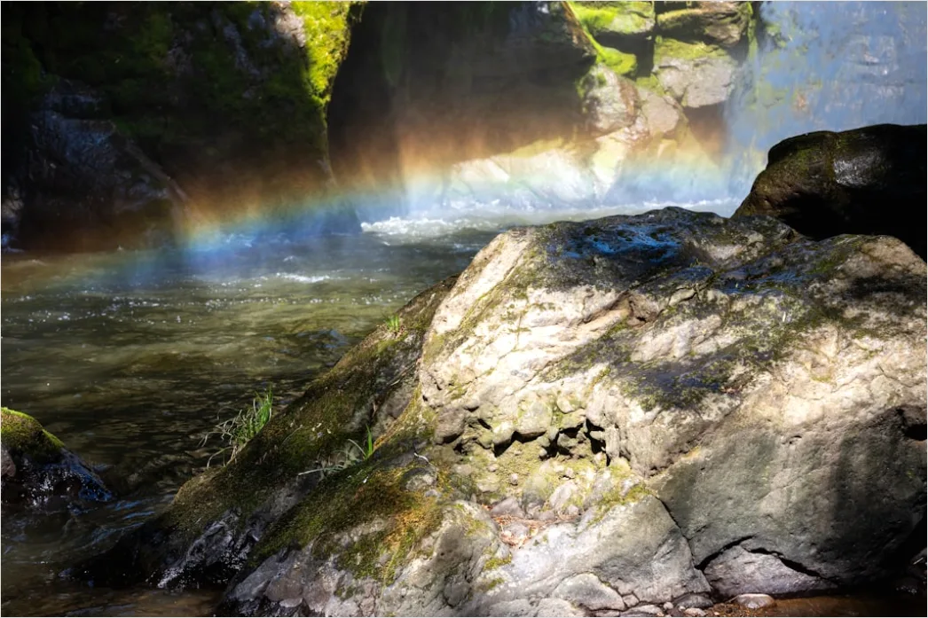Detail Wasserfall Regenbogen Sonnenlicht Nahaufnahme Number 16