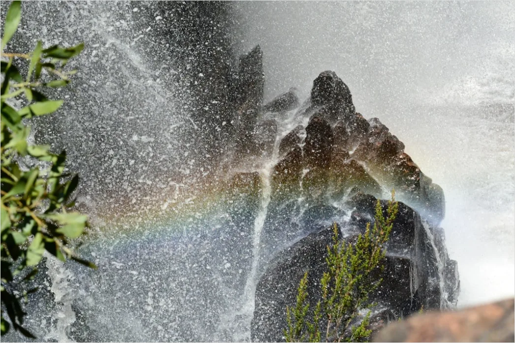 Detail Wasserfall Regenbogen Sonnenlicht Nahaufnahme Number 17