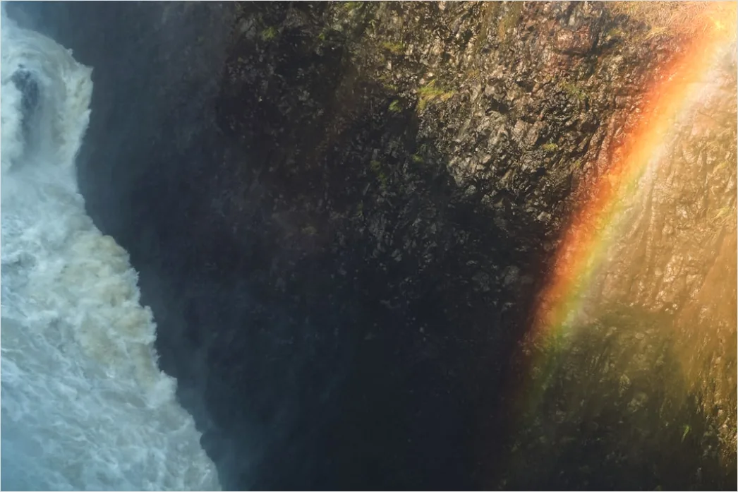Detail Wasserfall Regenbogen Sonnenlicht Nahaufnahme Number 4