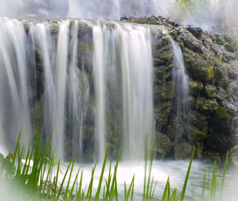 Detail Wasserfall Tropisch üppig Grün Nahaufnahme Number 3