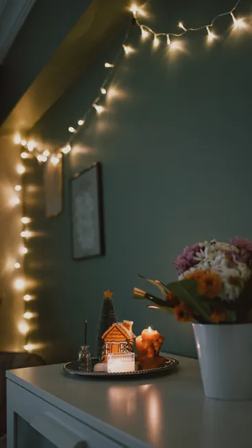 Detail Weihnachten Dekoration Wohnzimmer Baum Lichter Number 11