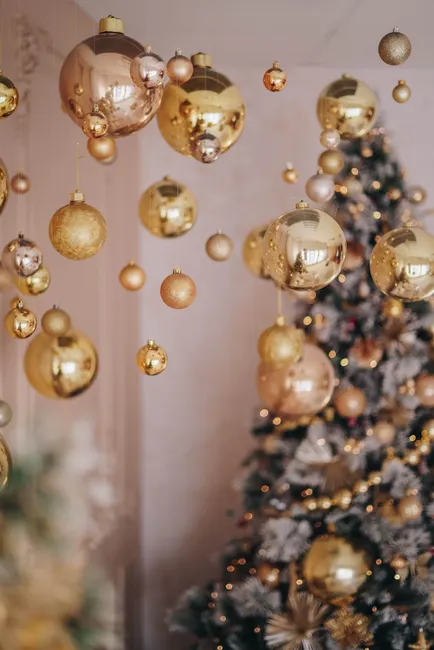 Detail Weihnachten Dekoration Wohnzimmer Baum Lichter Number 15