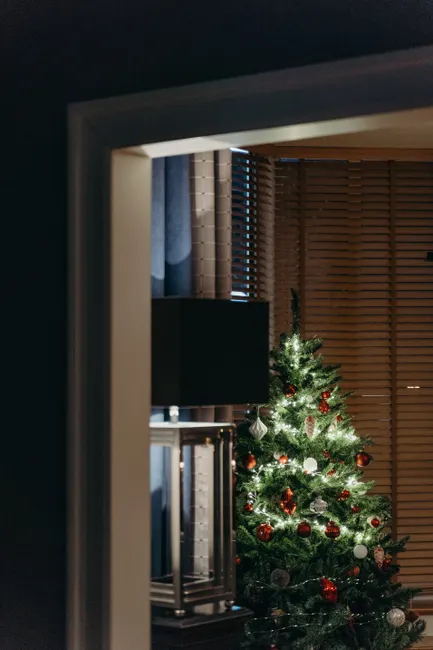 Detail Weihnachten Dekoration Wohnzimmer Baum Lichter Number 17