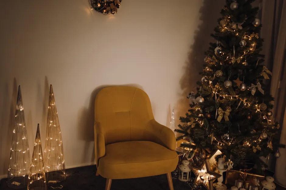 Detail Weihnachten Dekoration Wohnzimmer Baum Lichter Number 18