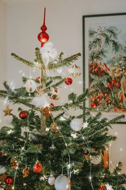 Detail Weihnachten Dekoration Wohnzimmer Baum Lichter Number 9