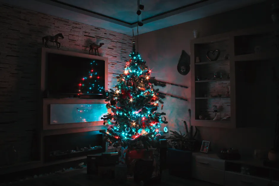 Detail Weihnachten Dekoration Wohnzimmer Baum Lichter Number 10
