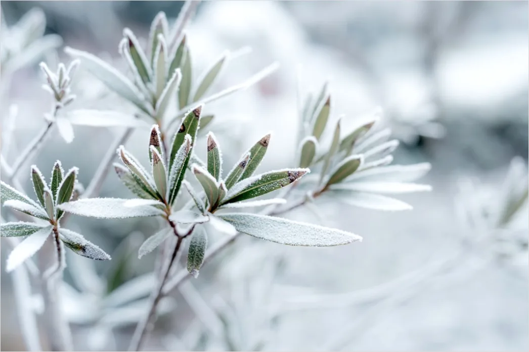 Winter Frost Pflanze Nahaufnahme Makro 674f
