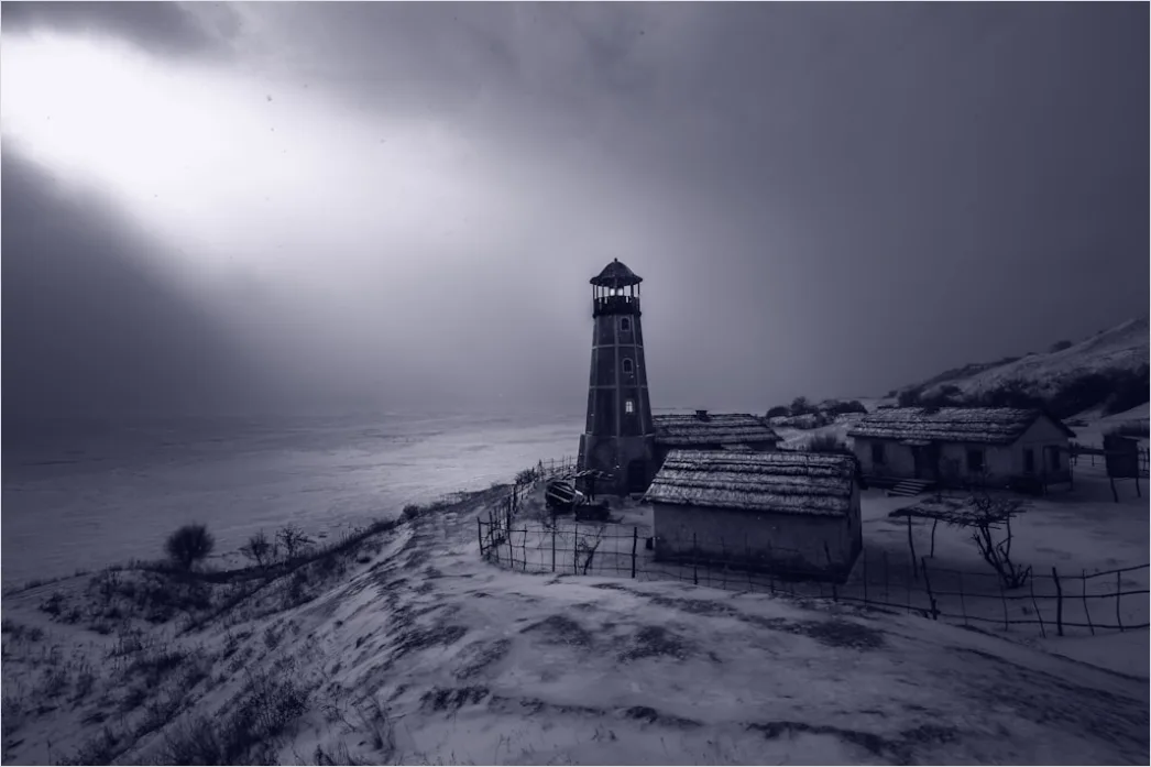 Detail Winter Schneesturm Dramatisch Landschaft Number 15