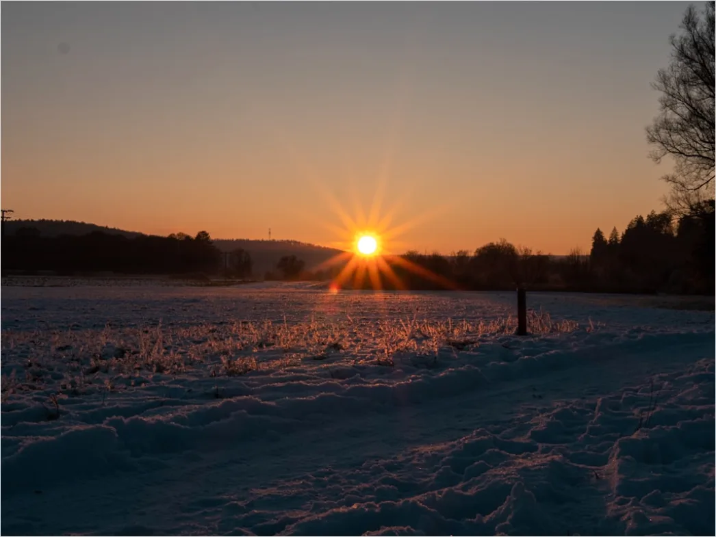 Detail Winter Sonnenuntergang Schnee Golden Number 20