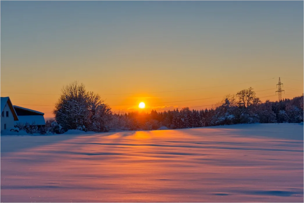Detail Winter Sonnenuntergang Schnee Golden Number 5