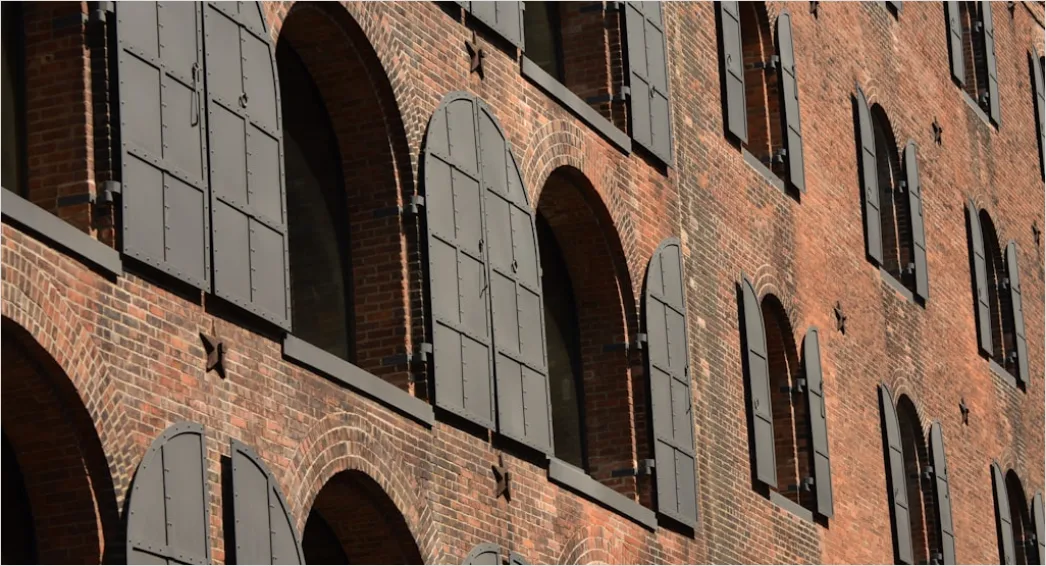 Alte Fabrik Ziegelfassade Verwittert Detailaufnahme 85b2