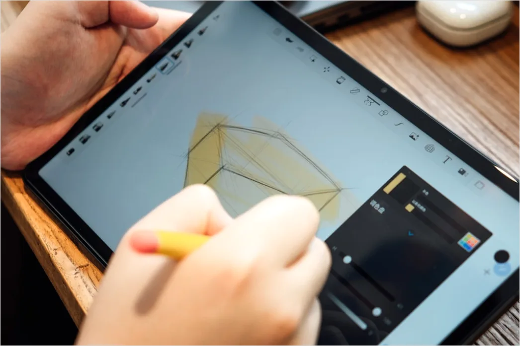 Detail App Design Wireframe Auf Tablet Mit Stylus Foto Number 20
