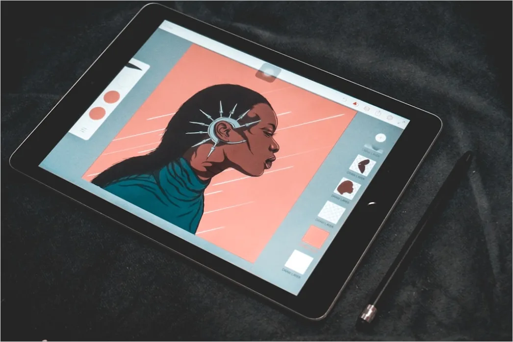 Detail App Design Wireframe Auf Tablet Mit Stylus Foto Number 6