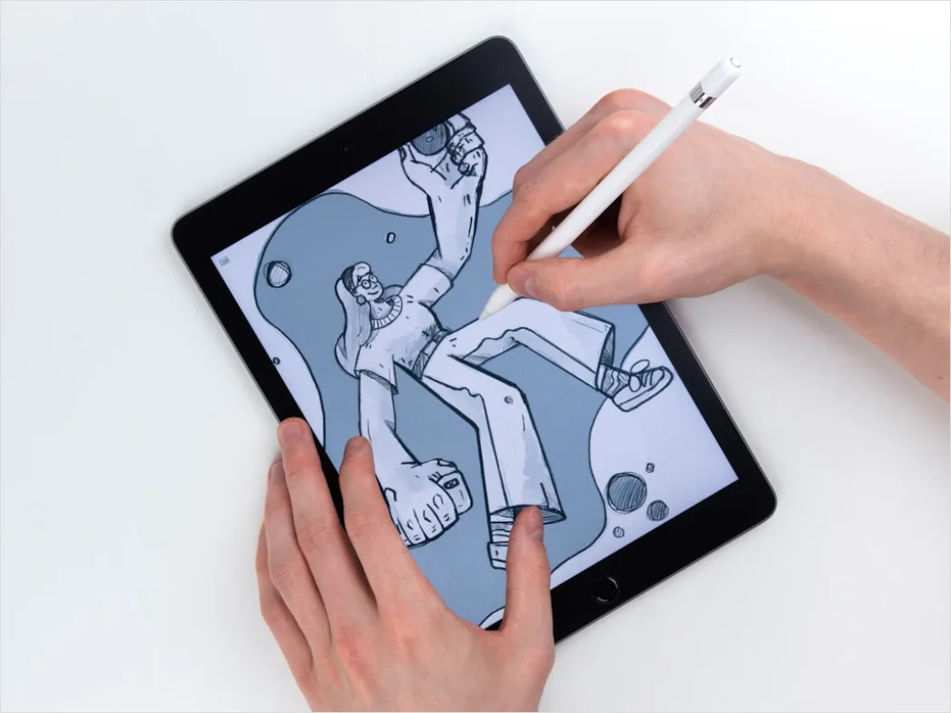 Detail App Design Wireframe Auf Tablet Mit Stylus Foto Number 9