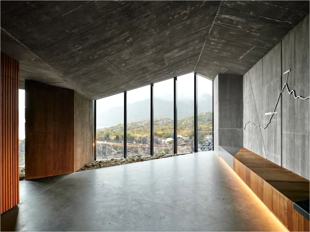 Beton Holz Innenarchitektur Moderner Kontrast Cdfa