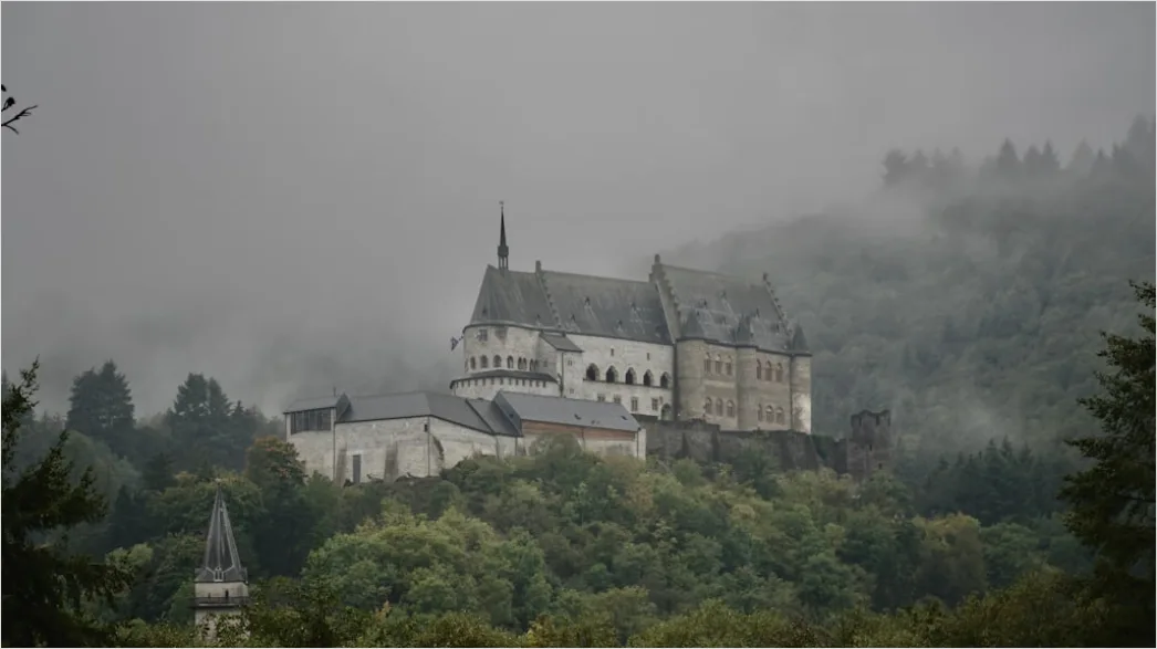 Detail Burg Auf Berg Nebel Stimmungsvoll Number 12