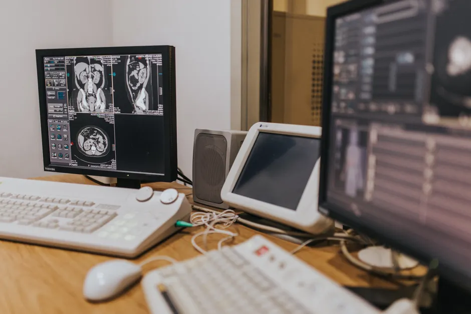 Ct Kontrollraum Monitore Radiologie Arbeitsplatz 151d