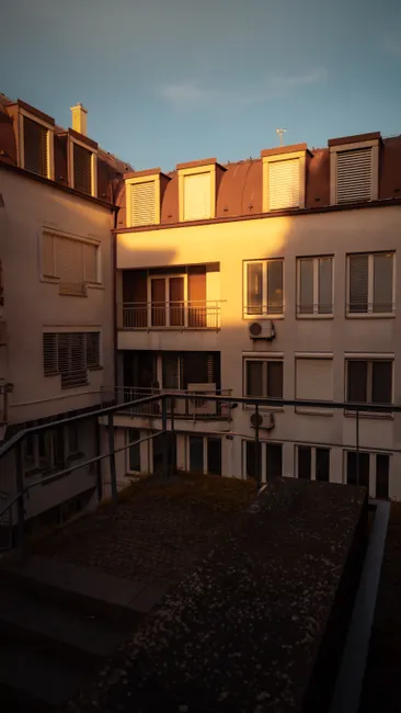 Detail Dachterrasse Wohnhaus Urbane Aussicht Abend Number 14