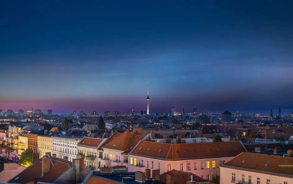 Detail Dachterrasse Wohnhaus Urbane Aussicht Abend Number 5