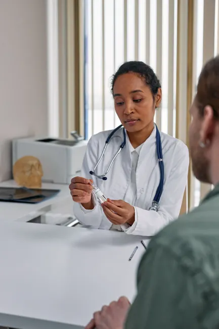 Detail Diagnosegespräch Mit Patient Im Sprechzimmer Number 7