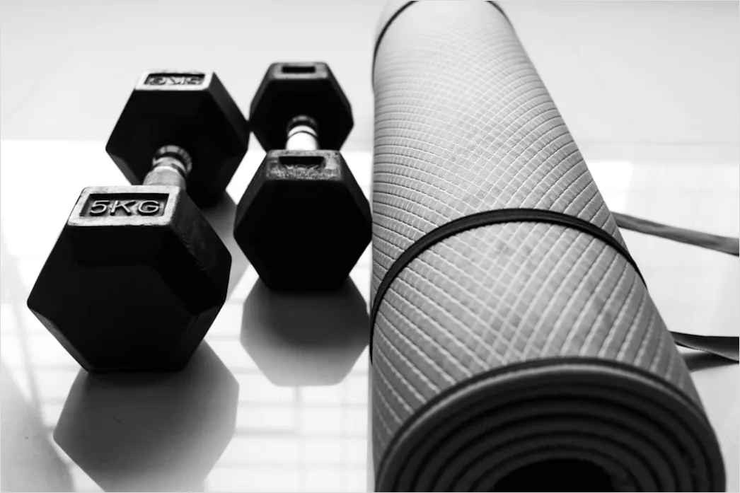 Detail Dumbbells Zuhause Auf Teppich Flat Lay Foto Number 18