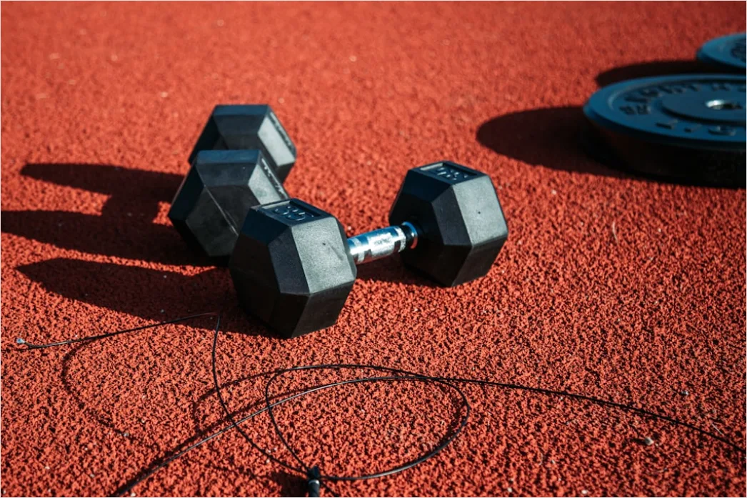 Detail Dumbbells Zuhause Auf Teppich Flat Lay Foto Number 19