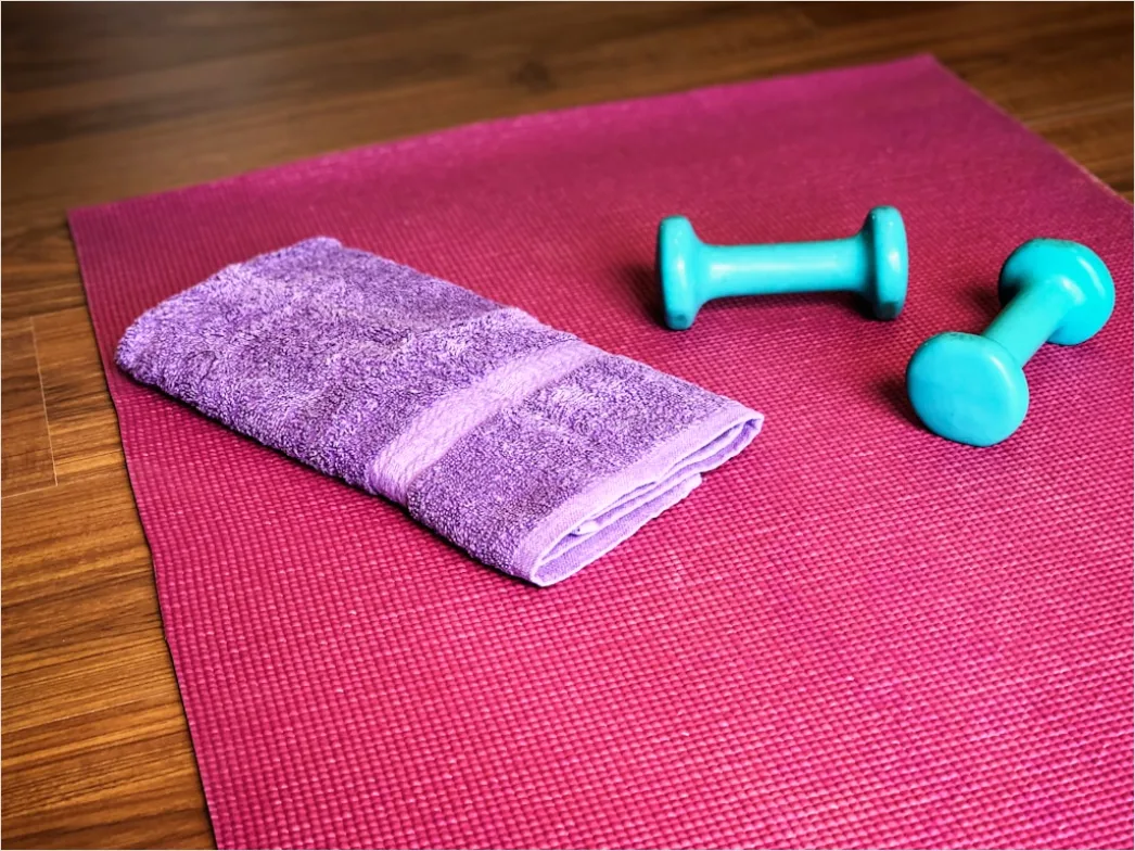 Detail Dumbbells Zuhause Auf Teppich Flat Lay Foto Number 5
