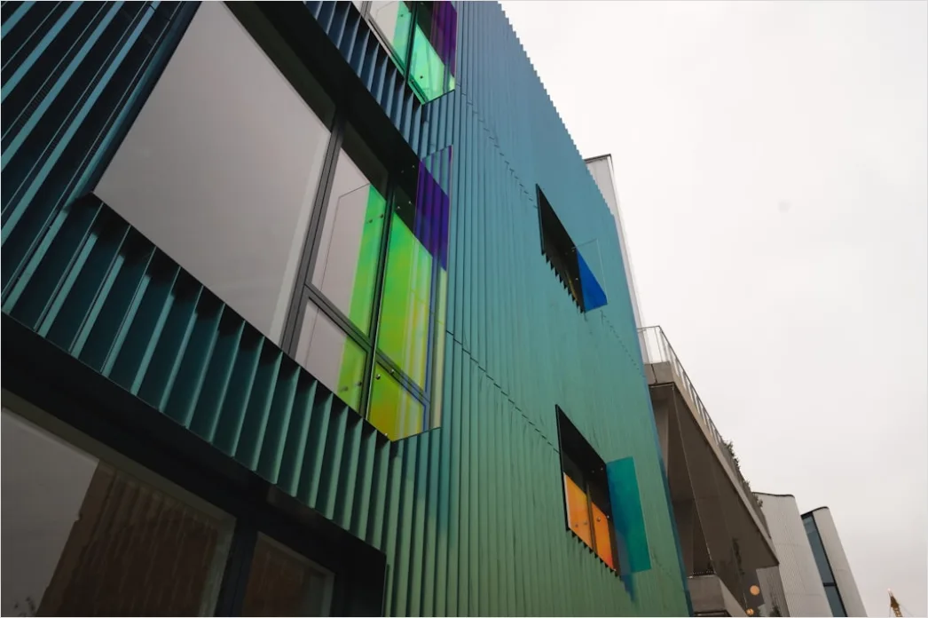 Detail Farbige Fassade Modern Geometrische Formen Number 14
