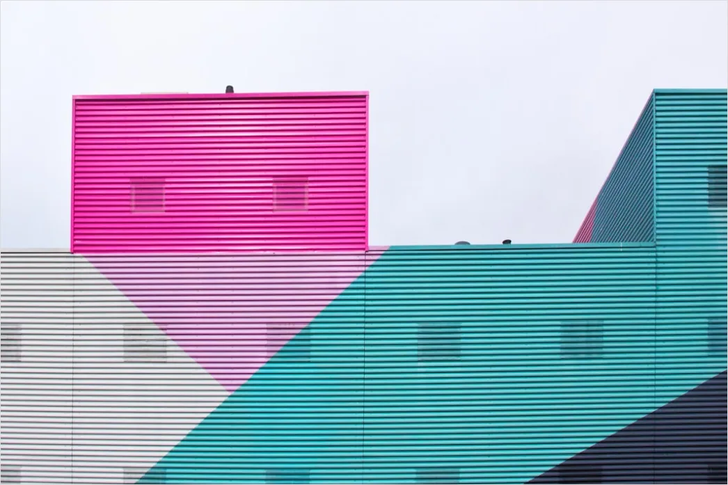 Detail Farbige Fassade Modern Geometrische Formen Number 15