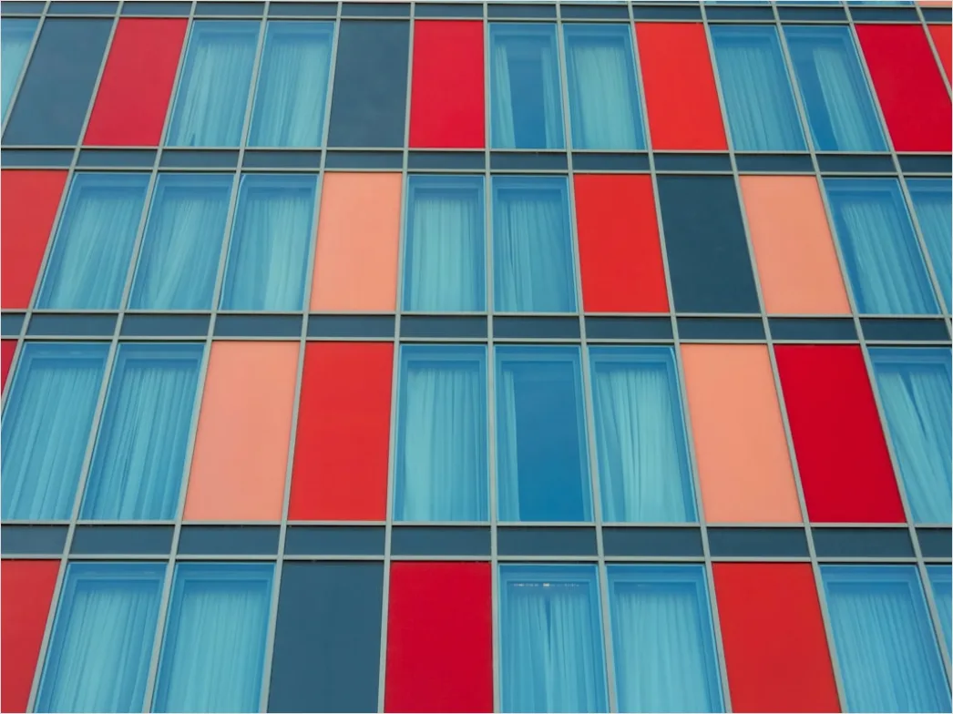 Detail Farbige Fassade Modern Geometrische Formen Number 16