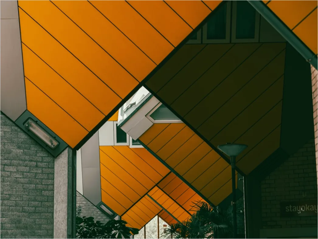 Detail Farbige Fassade Modern Geometrische Formen Number 18