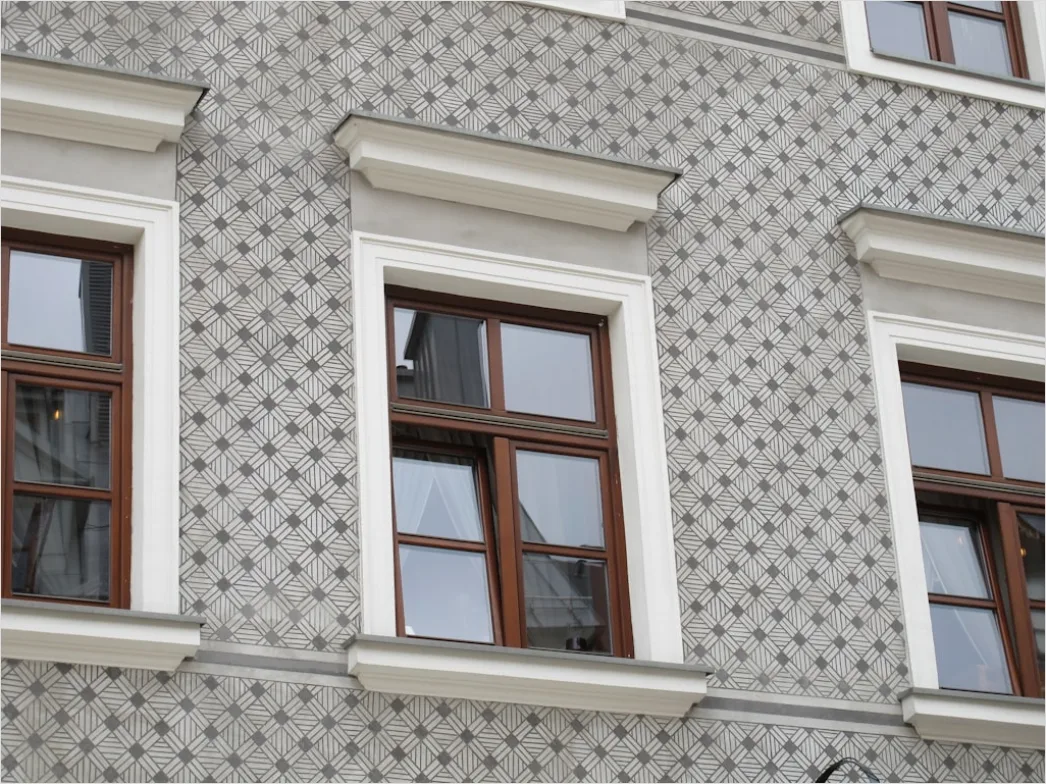 Detail Fassade Fensterreihen Hintergrund Repetitives Muster Number 11