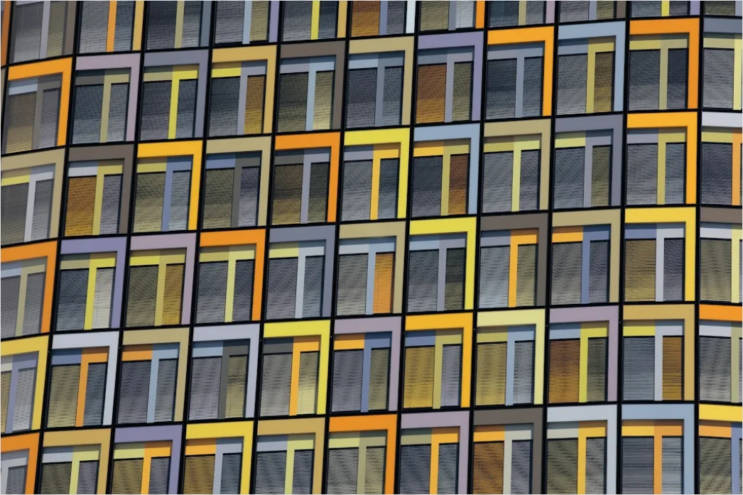 Detail Fassade Fensterreihen Hintergrund Repetitives Muster Number 18