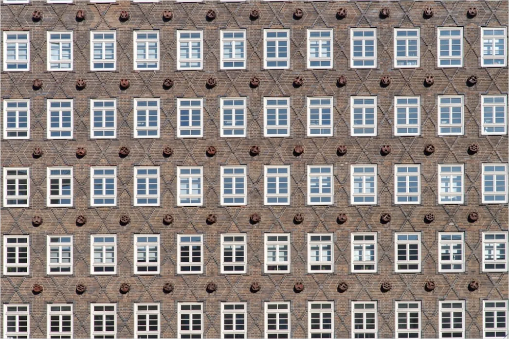 Detail Fassade Fensterreihen Hintergrund Repetitives Muster Number 19