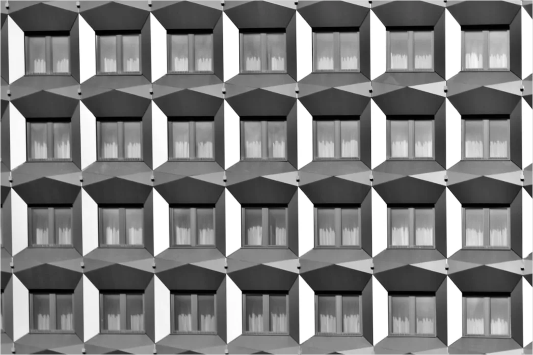 Detail Fassade Fensterreihen Hintergrund Repetitives Muster Number 4