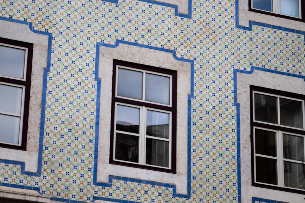 Detail Fassade Fensterreihen Hintergrund Repetitives Muster Number 7