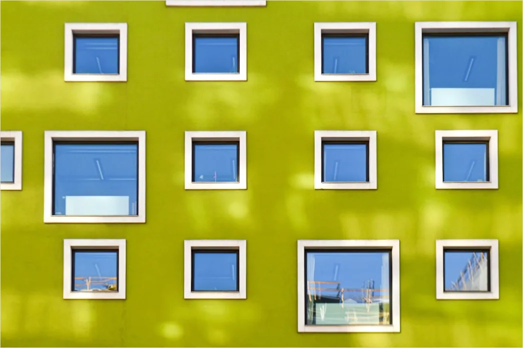 Detail Fassade Fensterreihen Hintergrund Repetitives Muster Number 10